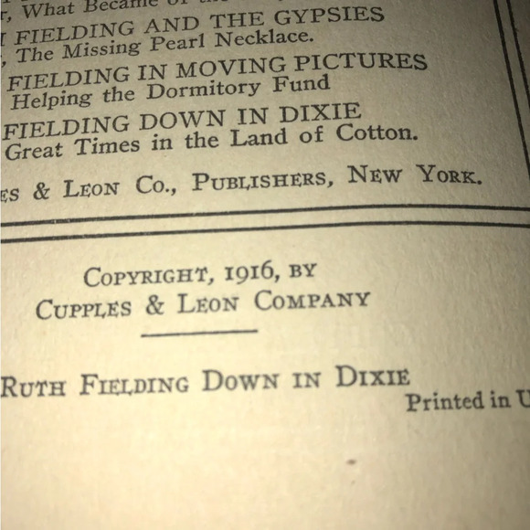 Ruth Fielding Down In Dixie Alice B. Emerson Hardcover Novel 1916 Vintage Series - Picture 4 of 6